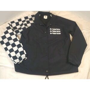 VANS‎ Thanks Coach Superspeedee XS Black Skateboard Checkered Logo Unisex Jacket